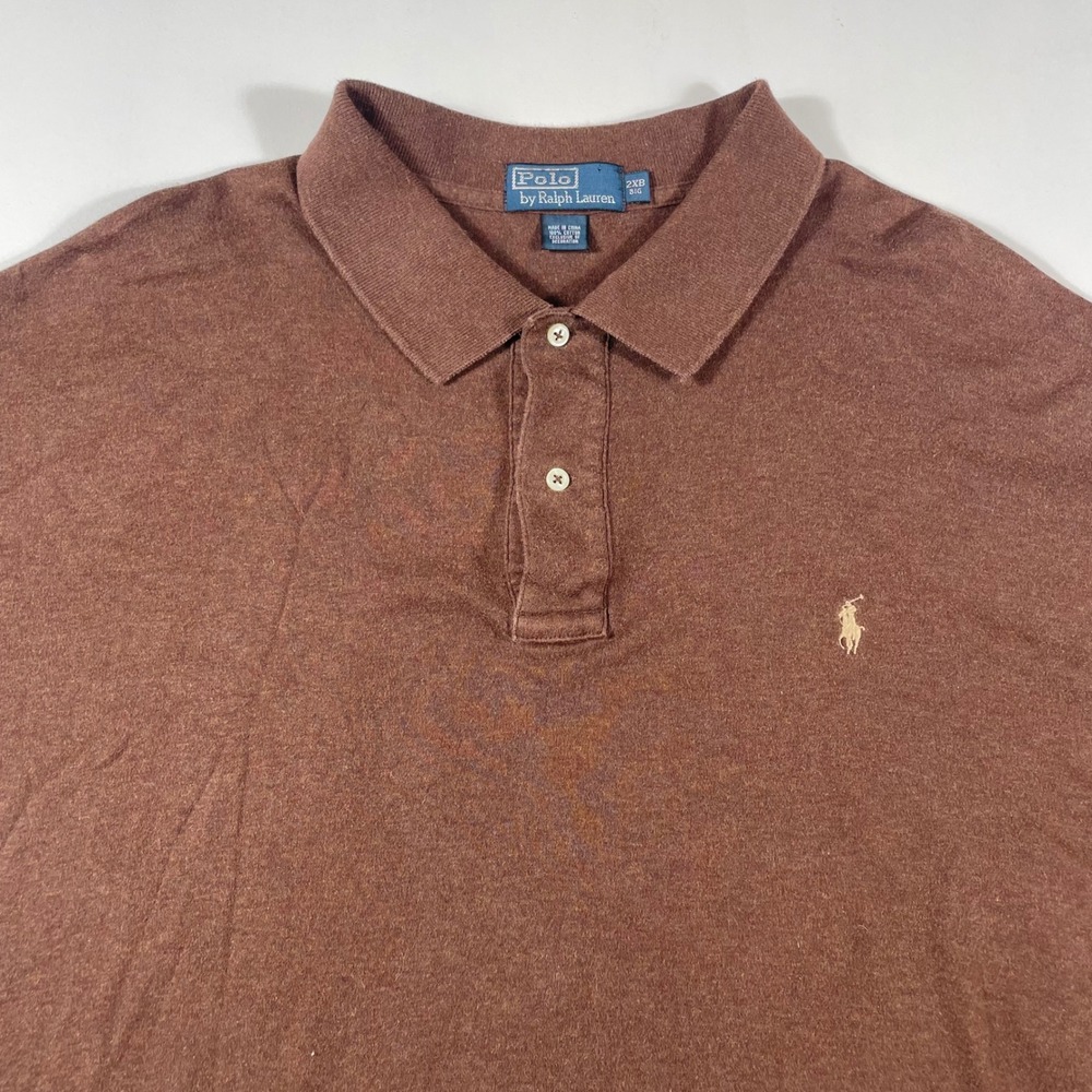 Polo Ralph Lauren Polo Shirt Mens 2XB Big Short Sleeve Pique Brown